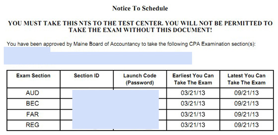 CPA exam NTS sample