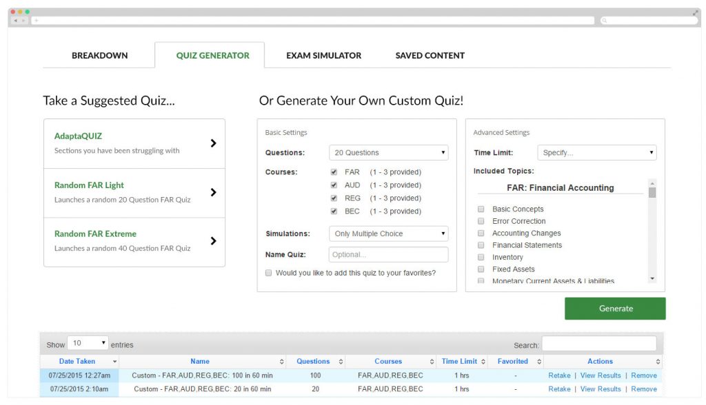 yaeger cpa review mcq