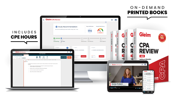 Gleim CPA study materials become a CPA