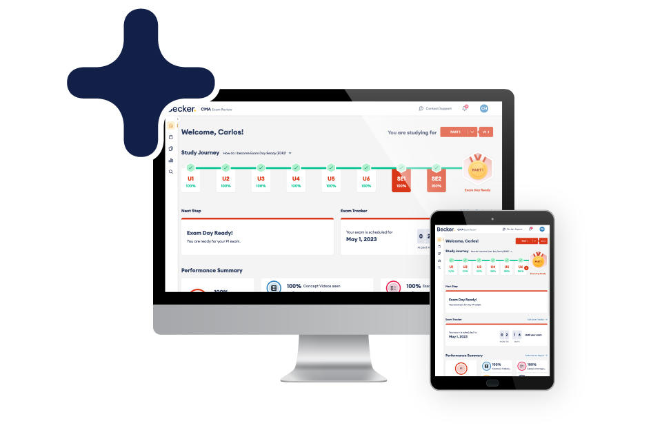 Becker CMA study prep tool to pass the CMA Exam